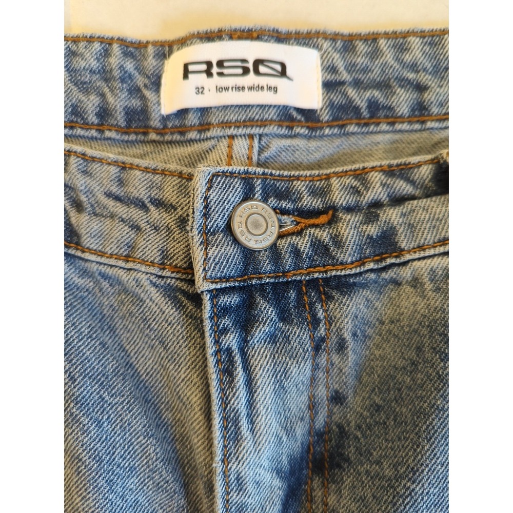 RSQ Jeans Women 32 Wide Leg Baggy Low Rise Sustainable Free Spirit Prairie